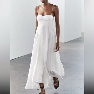 Zara ZW Collection Ruffled Poplin Dress - Size L / runs small - NWT